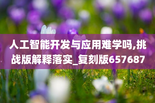 人工智能开发与应用难学吗,挑战版解释落实_复刻版657687