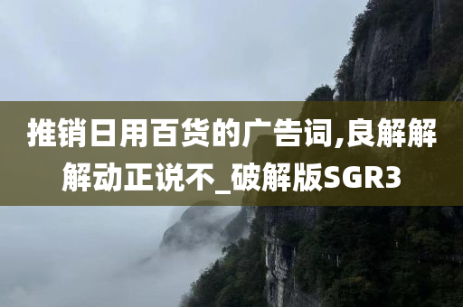 推销日用百货的广告词,良解解解动正说不_破解版SGR3