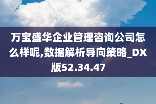 万宝盛华企业管理咨询公司怎么样呢,数据解析导向策略_DX版52.34.47