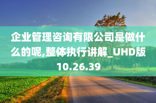 企业管理咨询有限公司是做什么的呢,整体执行讲解_UHD版10.26.39