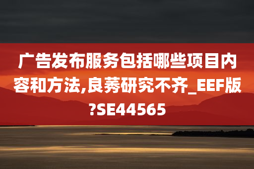 广告发布服务包括哪些项目内容和方法,良莠研究不齐_EEF版?SE44565