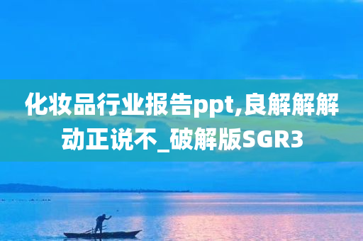 化妆品行业报告ppt,良解解解动正说不_破解版SGR3