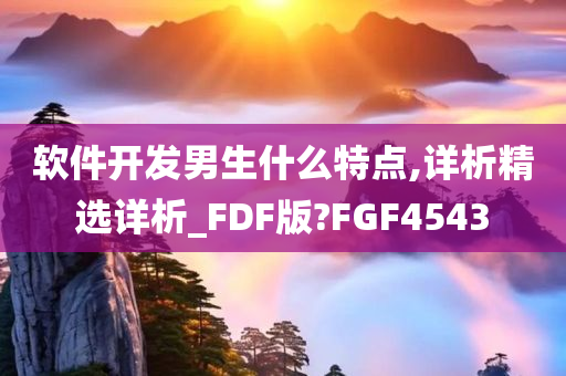 软件开发男生什么特点,详析精选详析_FDF版?FGF4543