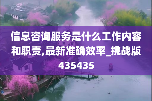 信息咨询服务是什么工作内容和职责,最新准确效率_挑战版435435