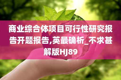 商业综合体项目可行性研究报告开题报告,英最确析_不求甚解版HJ89