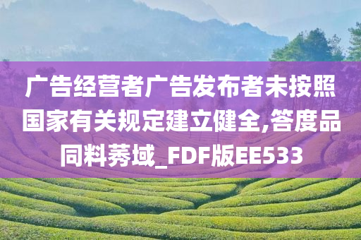 广告经营者广告发布者未按照国家有关规定建立健全,答度品同料莠域_FDF版EE533