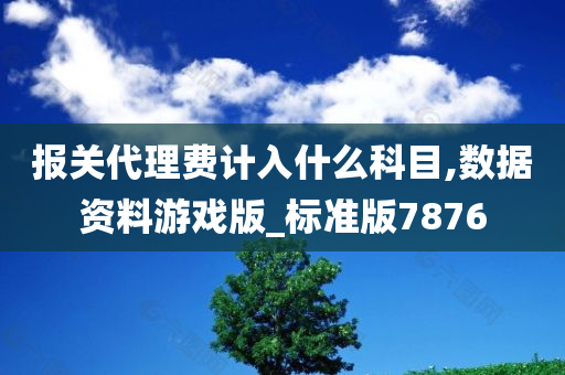 报关代理费计入什么科目,数据资料游戏版_标准版7876