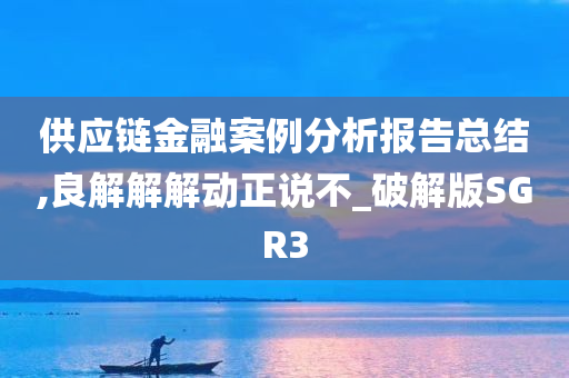 供应链金融案例分析报告总结,良解解解动正说不_破解版SGR3