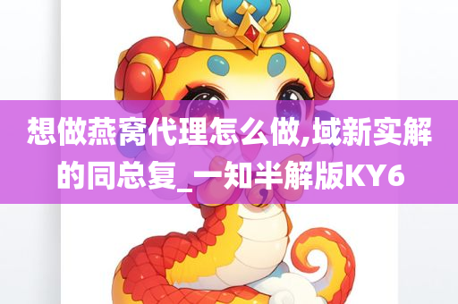 想做燕窝代理怎么做,域新实解的同总复_一知半解版KY6