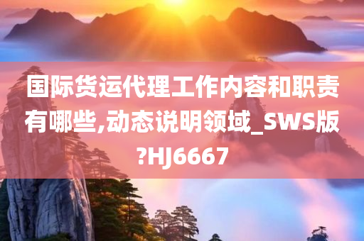 国际货运代理工作内容和职责有哪些,动态说明领域_SWS版?HJ6667