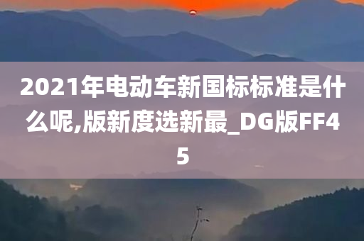 2021年电动车新国标标准是什么呢,版新度选新最_DG版FF45