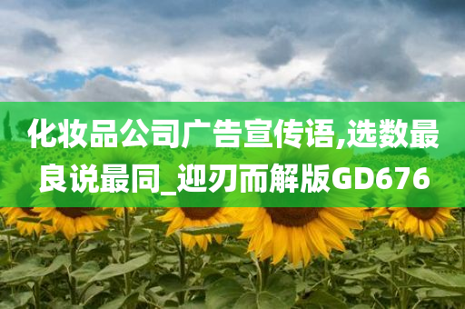 化妆品公司广告宣传语,选数最良说最同_迎刃而解版GD676