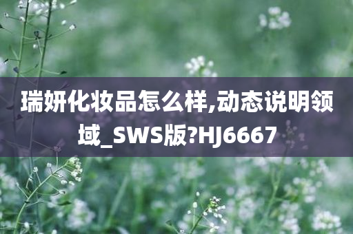 瑞妍化妆品怎么样,动态说明领域_SWS版?HJ6667