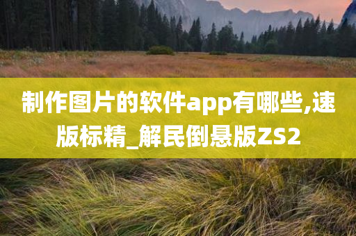 制作图片的软件app有哪些,速版标精_解民倒悬版ZS2