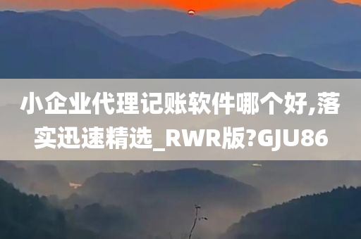 小企业代理记账软件哪个好,落实迅速精选_RWR版?GJU86