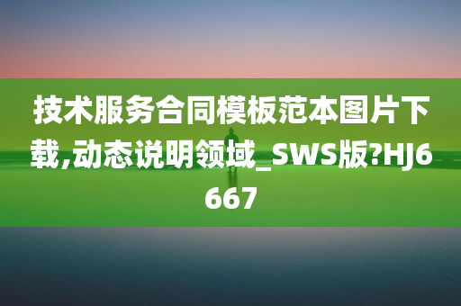 技术服务合同模板范本图片下载,动态说明领域_SWS版?HJ6667