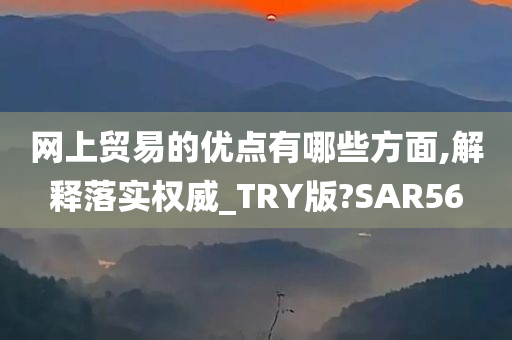 网上贸易的优点有哪些方面,解释落实权威_TRY版?SAR56