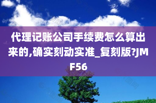 代理记账公司手续费怎么算出来的,确实刻动实准_复刻版?JMF56