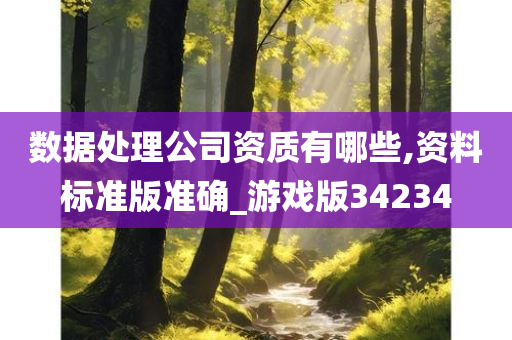 数据处理公司资质有哪些,资料标准版准确_游戏版34234