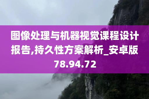 图像处理与机器视觉课程设计报告,持久性方案解析_安卓版78.94.72