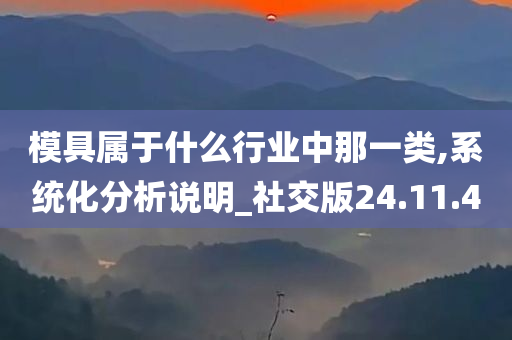 模具属于什么行业中那一类,系统化分析说明_社交版24.11.40