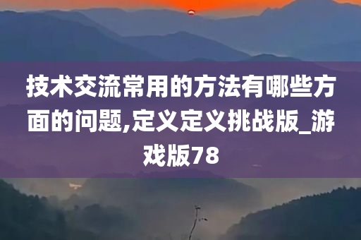 技术交流常用的方法有哪些方面的问题,定义定义挑战版_游戏版78