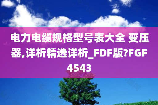 电力电缆规格型号表大全 变压器,详析精选详析_FDF版?FGF4543