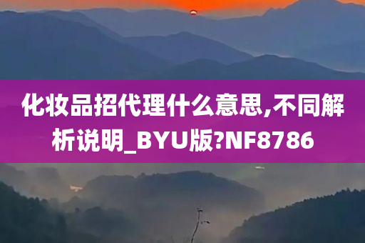 化妆品招代理什么意思,不同解析说明_BYU版?NF8786