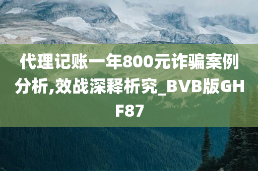 代理记账一年800元诈骗案例分析,效战深释析究_BVB版GHF87