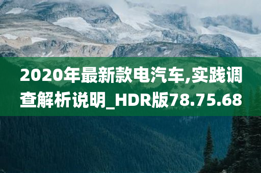 2020年最新款电汽车,实践调查解析说明_HDR版78.75.68