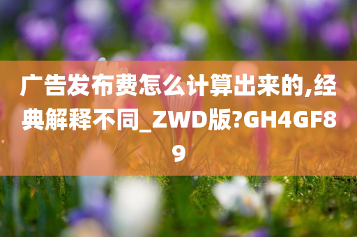 广告发布费怎么计算出来的,经典解释不同_ZWD版?GH4GF89