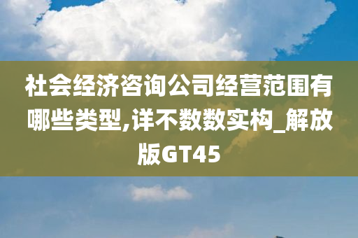 社会经济咨询公司经营范围有哪些类型,详不数数实构_解放版GT45