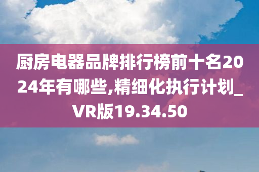 厨房电器品牌排行榜前十名2024年有哪些,精细化执行计划_VR版19.34.50