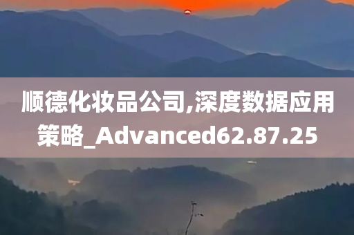 顺德化妆品公司,深度数据应用策略_Advanced62.87.25