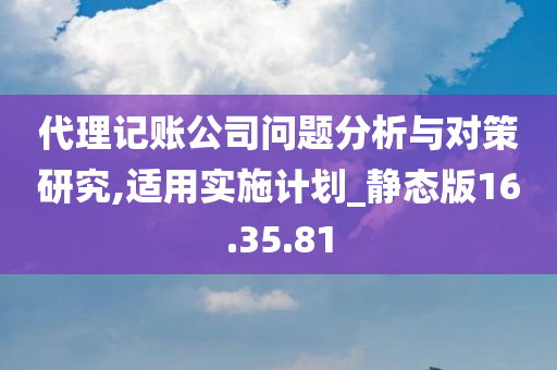 代理记账公司问题分析与对策研究,适用实施计划_静态版16.35.81