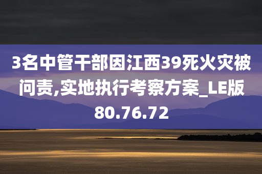 3名中管干部因江西39死火灾被问责,实地执行考察方案_LE版80.76.72