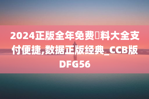 2024正版全年免费資料大全支付便捷,数据正版经典_CCB版DFG56