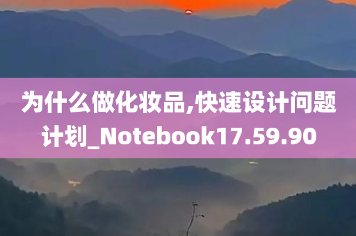 为什么做化妆品,快速设计问题计划_Notebook17.59.90