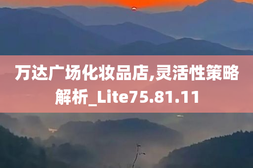 万达广场化妆品店,灵活性策略解析_Lite75.81.11