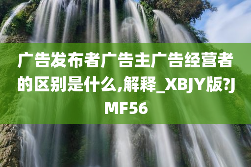 广告发布者广告主广告经营者的区别是什么,解释_XBJY版?JMF56