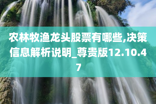 农林牧渔龙头股票有哪些,决策信息解析说明_尊贵版12.10.47