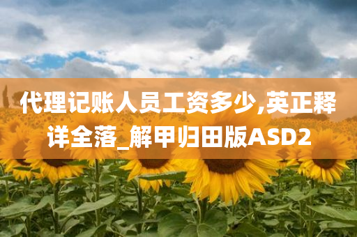 代理记账人员工资多少,英正释详全落_解甲归田版ASD2