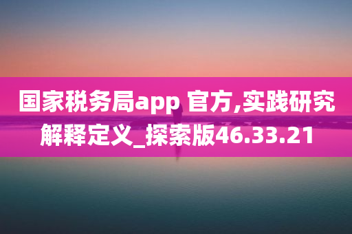 国家税务局app 官方,实践研究解释定义_探索版46.33.21