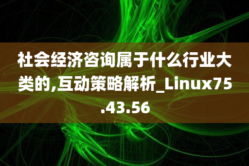 社会经济咨询属于什么行业大类的,互动策略解析_Linux75.43.56