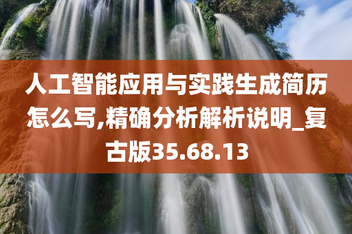 人工智能应用与实践生成简历怎么写,精确分析解析说明_复古版35.68.13