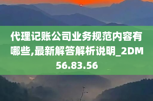 代理记账公司业务规范内容有哪些,最新解答解析说明_2DM56.83.56