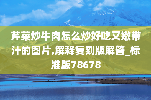 芹菜炒牛肉怎么炒好吃又嫩带汁的图片,解释复刻版解答_标准版78678