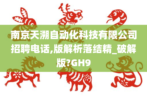 南京天溯自动化科技有限公司招聘电话,版解析落结精_破解版?GH9