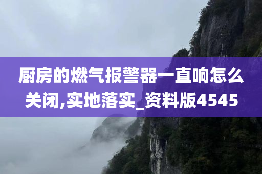 厨房的燃气报警器一直响怎么关闭,实地落实_资料版4545