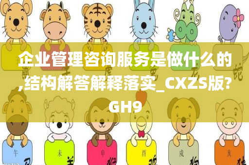 企业管理咨询服务是做什么的,结构解答解释落实_CXZS版?GH9